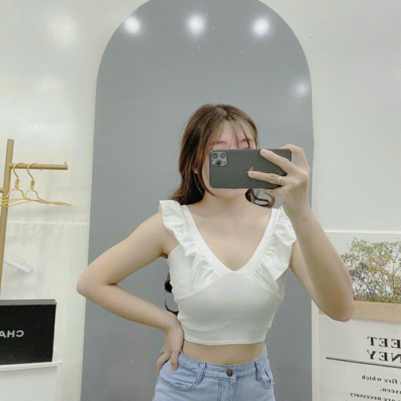 [Mã FAMAYWA giảm 10K đơn 50K] ÁO CROPTOP HAY DÂY BÈO CUỐN BIÊN CT | BigBuy360 - bigbuy360.vn
