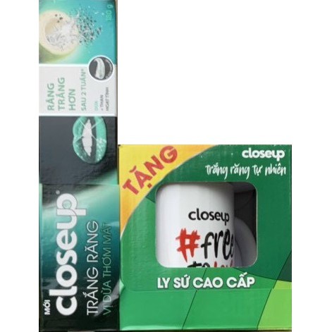 Kem đánh răng Closeup Trắng Răng Vị Muối Biển 180gr Tặng kèm Ly sứ