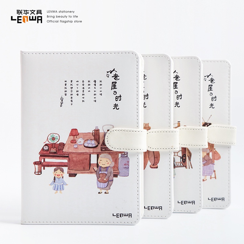 Sổ tay cute bìa da ghi chép kế hoạch học tập chi tiêu B6 224 trang mẫu bìa tình cảm gia đình