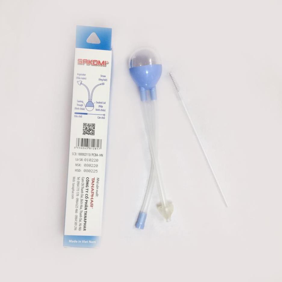Dụng Cụ Hút Mũi Trẻ Em Sakomi  Đầu Hút Silicon Nhỏ, Mềm, An toàn giúp Làm sạch, Thông thoáng mũi cho bé