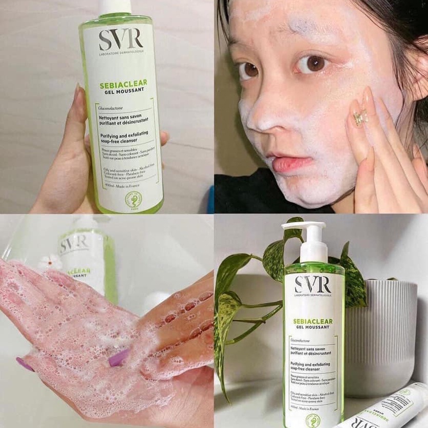 ✅ Sữa Rửa Mặt SVR Dành Cho Da Dầu, Mụn SVR Sebiaclear Gel Moussant