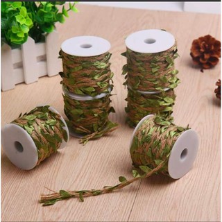1 mét dây thừng có lá trang trí đồ handmade (bán theo mét)