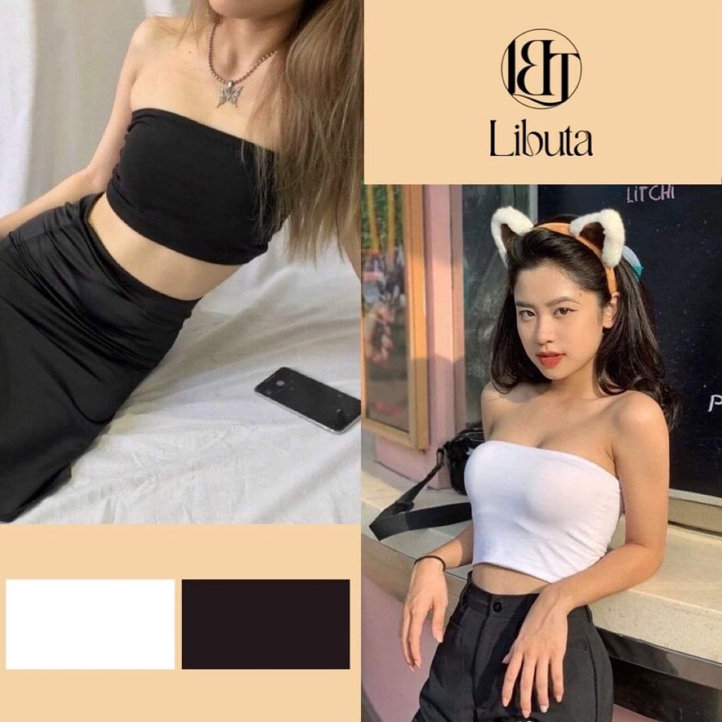 Áo croptop áo ống quây ngực không dây dày dặn co giãn QN004
