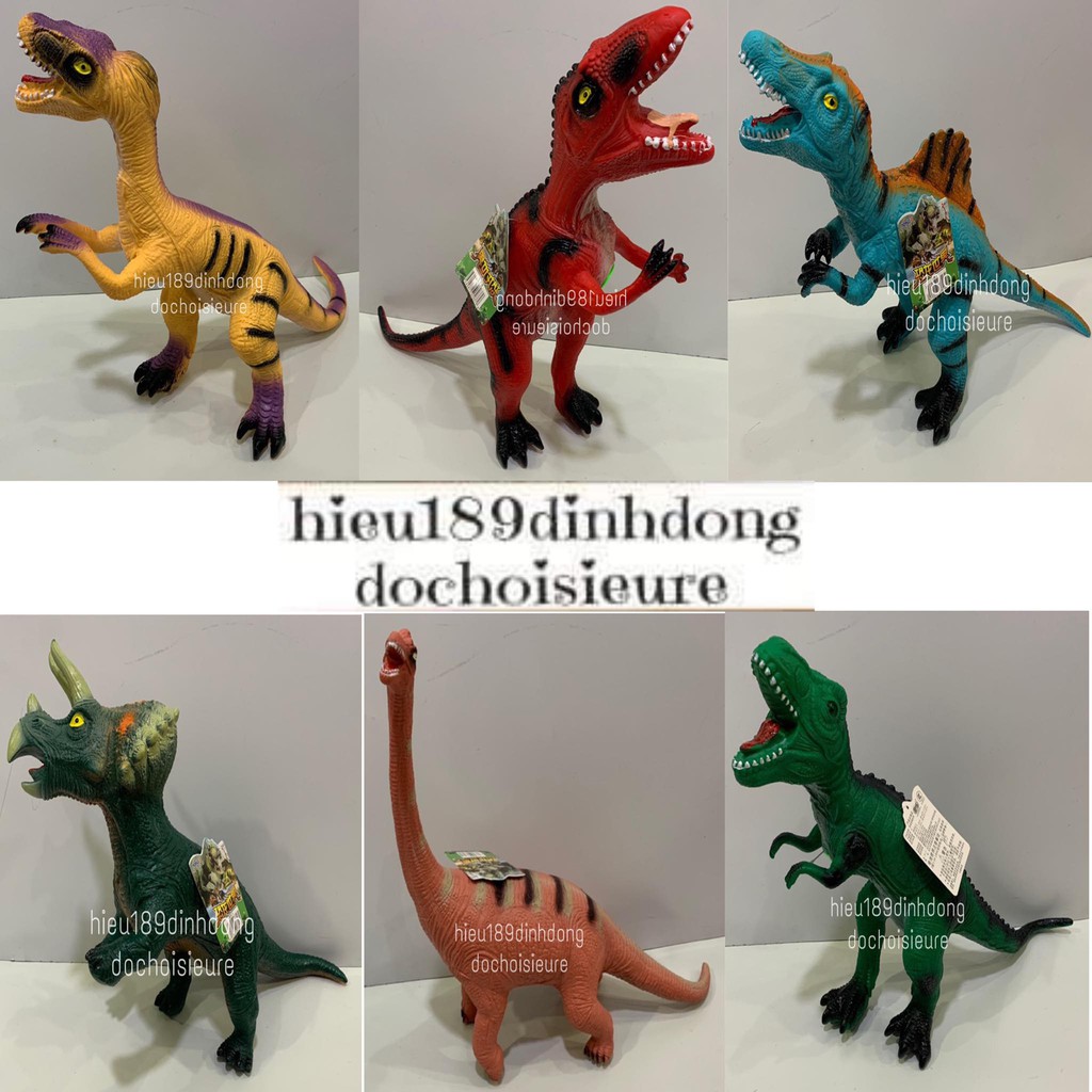 Khủng long bạo chúa cao su cao tầm 33cm có âm thanh (Khách chat chọn mẫu hoặc shop gửi mẫu ngẫu nhiên)