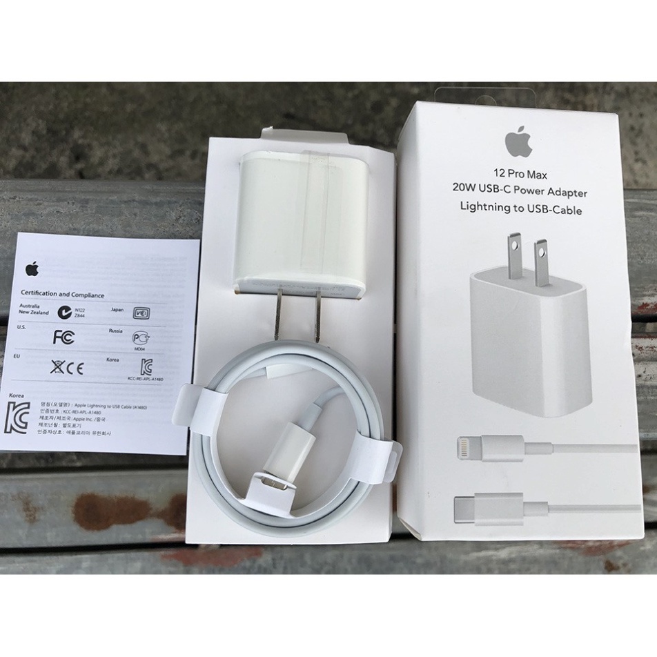 Bộ Sạc Điện Thoại 20W- Bộ Cáp Sạc 12 ProMax PD 20W USB Type-C To Lightning Đạt Chuẩn Sạc Cực Nhanh - BH 6 Tháng