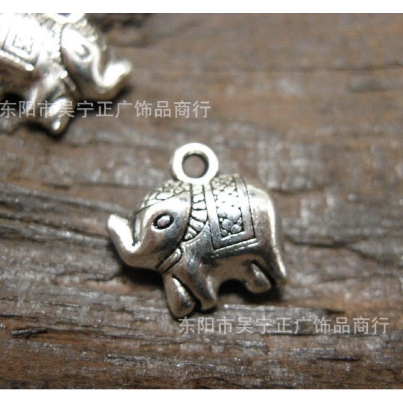 Charm bạc thái Voi May Mắn tặng kèm chỉ đỏ đeo tay - Charm Bạc 925