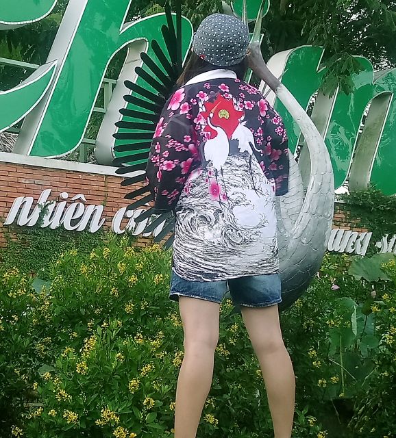 Áo YUKATA JAPAN STYLE Chim Hạc Freesize
