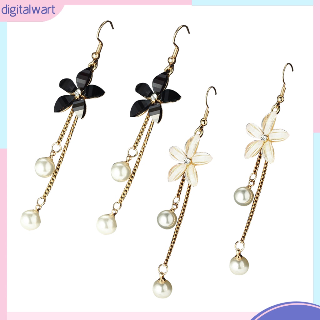 Đôi bông tay họa tiết hoa và ngọc trai thời trang cho nữ