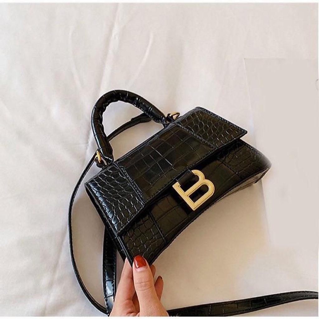 (Bản đẹp) Túi đeo chéo nữ có quai xách khóa chữ B thiết kế độc lạ, cá tính CV67