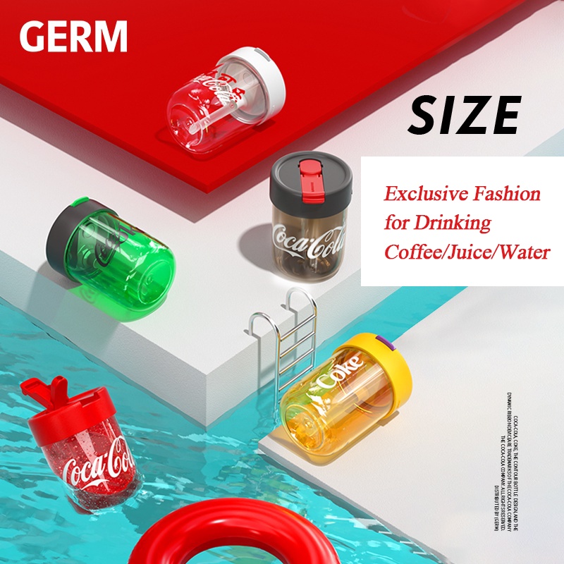 COCA-COLA Bình Nước Có Ống Hút Dung Tích 380ML / 500ML Thiết Kế Nhỏ Gọn Thời Trang