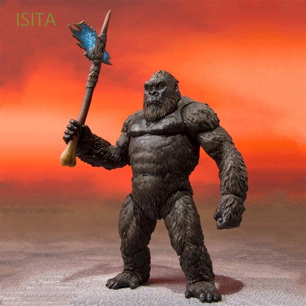 ISITA Special King Kong Action Figure Figure Collection Monkey King Kong Kingkong Toy Figures Action Figure Toy Figures fight with Gorilla partner Kids Gifts Ornament Gift Figurine Toys Movie Monkey