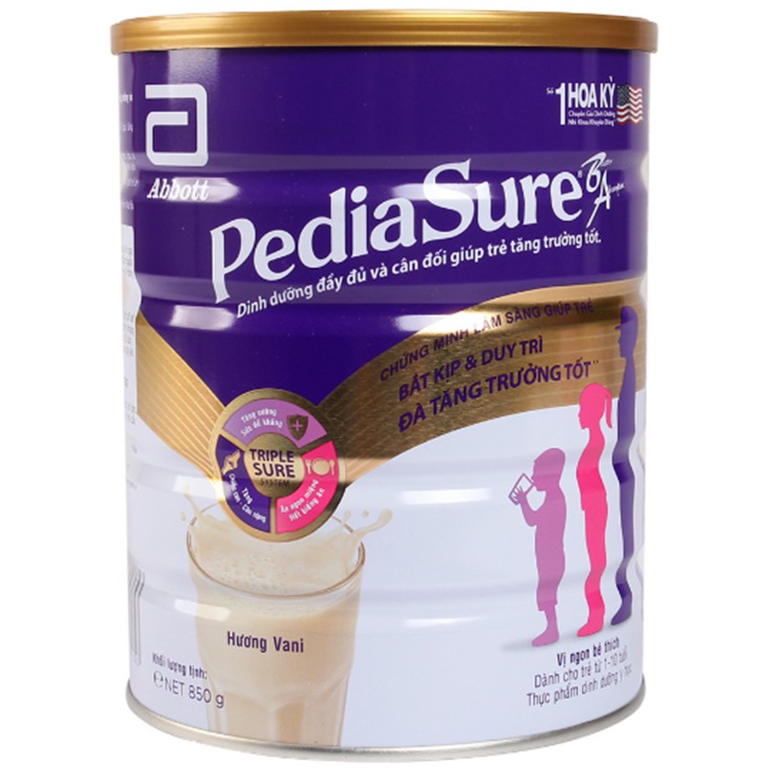 Sữa bột Abbott PediaSure B/A - hộp 850g (dành cho trẻ từ 1 - 10 tuổi)