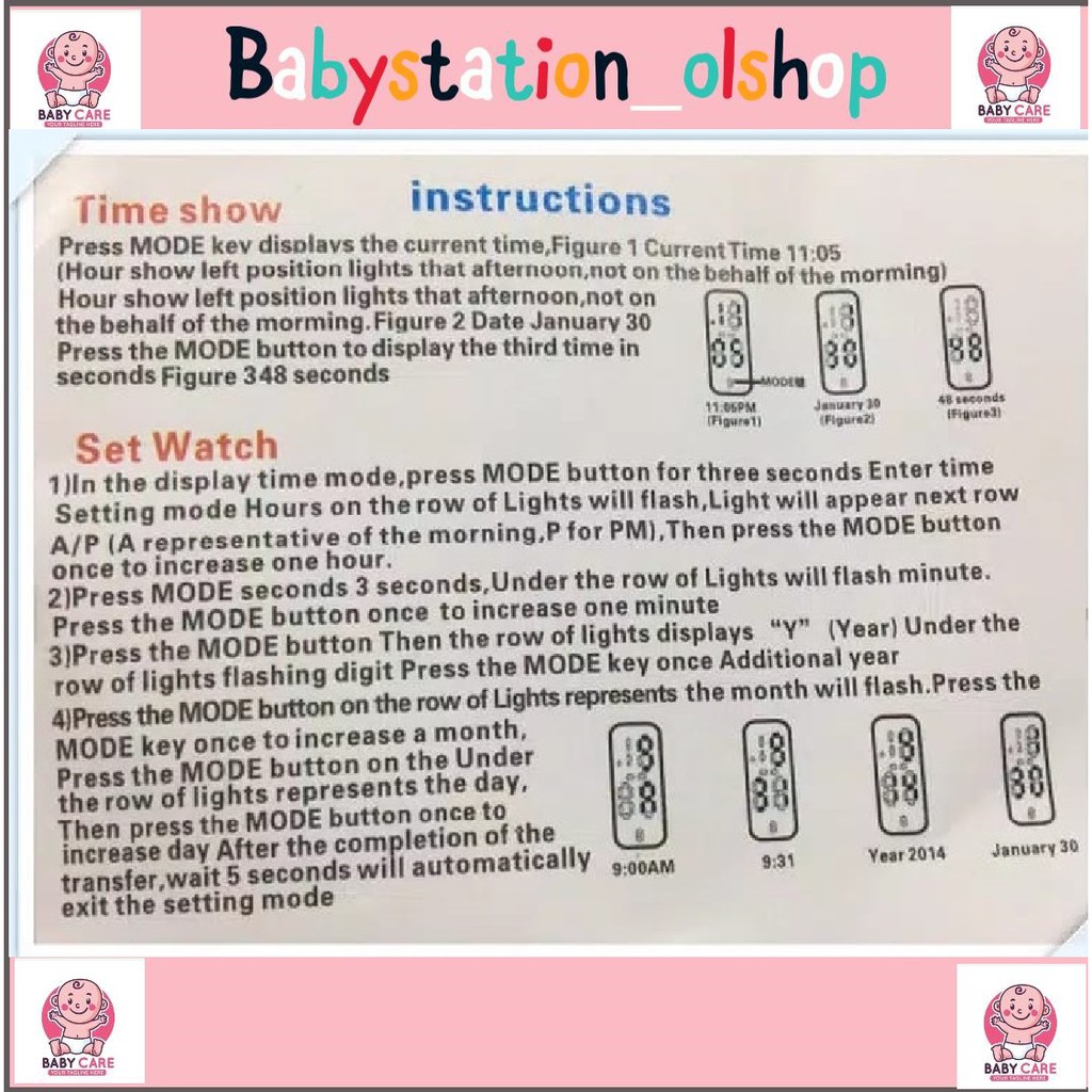 Đồng Hồ Đeo Tay Em Bé Babysta3X101 - Có Đèn Led / Chống Thấm Nước / Họa Tiết Hoạt Hình Dễ Thương | BigBuy360 - bigbuy360.vn