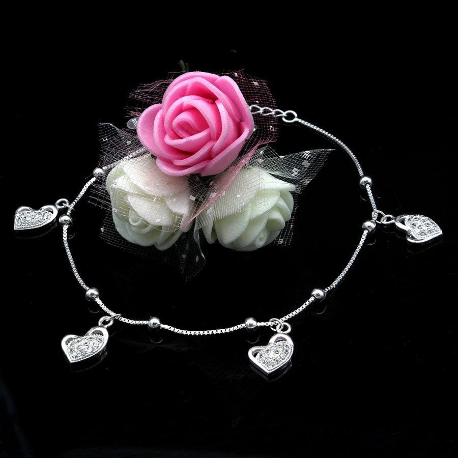 Lắc Chân Nữ BẠC HIỂU MINH LC199 Trái Tim Bạc Ý | BigBuy360 - bigbuy360.vn