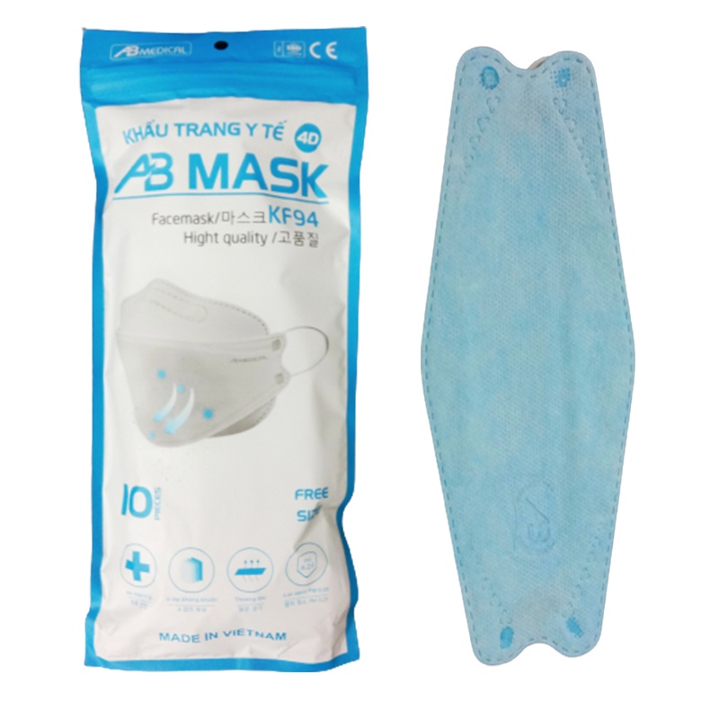 Khẩu trang KF94 AB thời trang  phong cách Hàn Quốc, 10 chiếc/bịch - Health Kingdom
