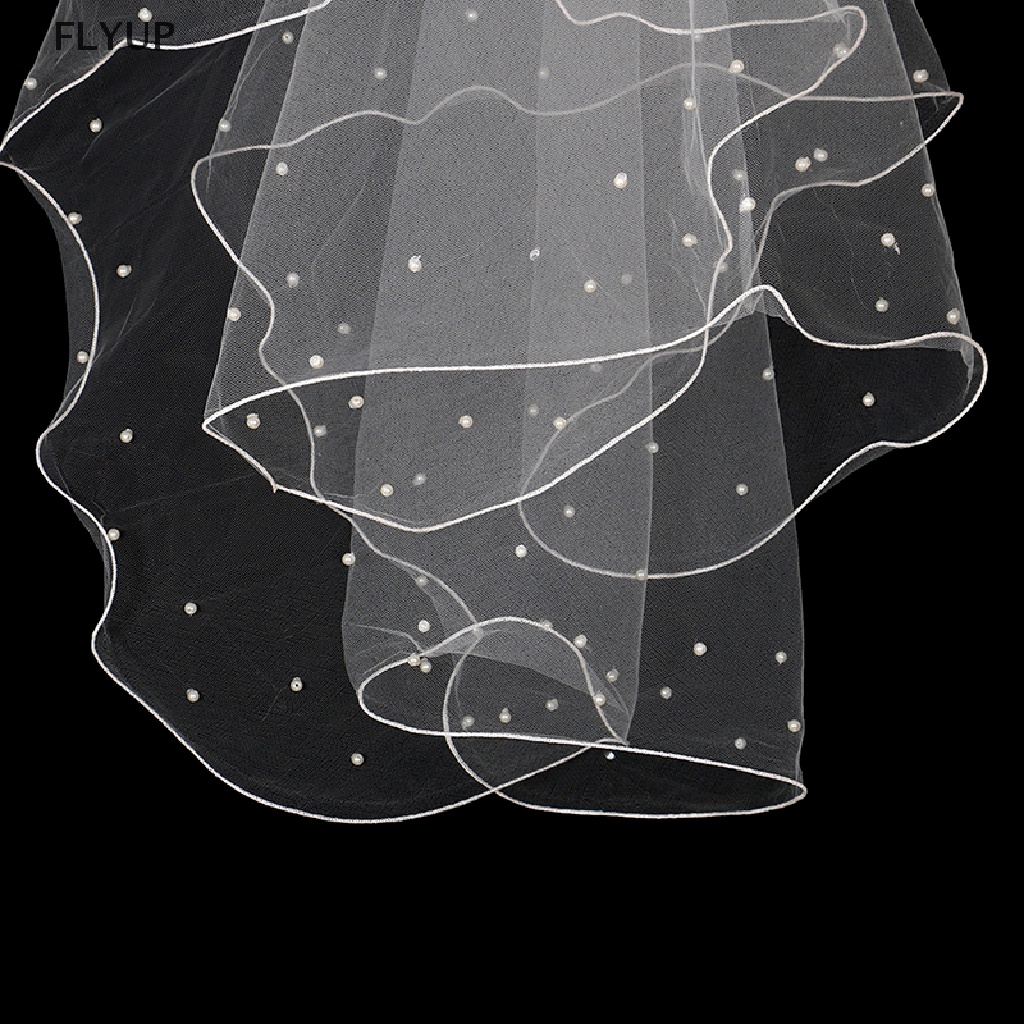 Mạng Che Mặt Đính Ngọc Trai Và Ruy Băng Đơn Giản Viền Mới Cho Cô Dâu Trong Studio