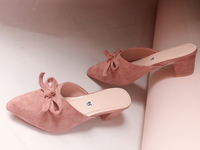 Mules hồng thời trang