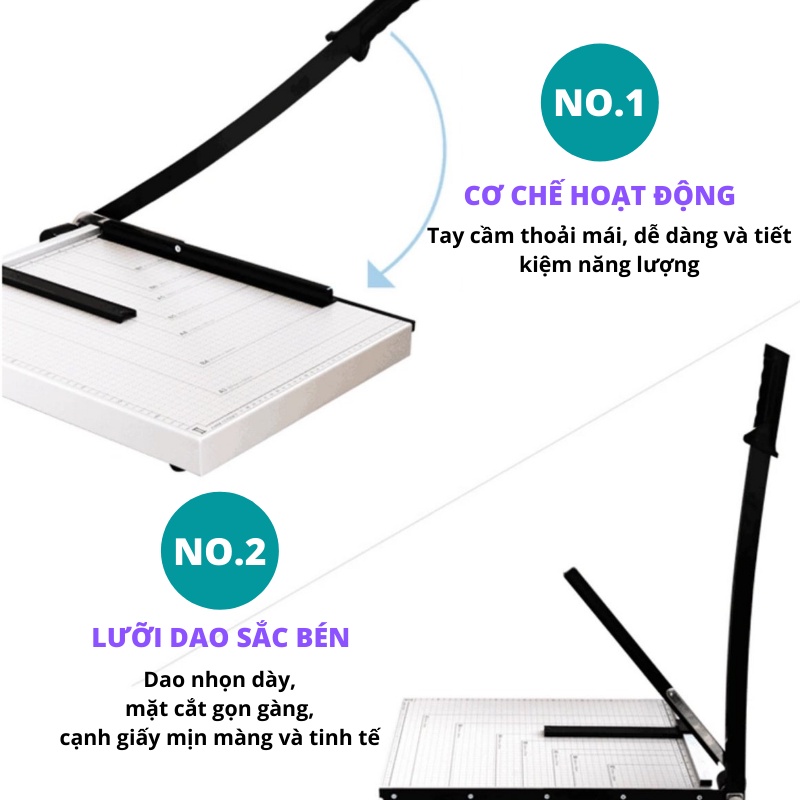 Bàn Xén Giấy A3 Deli  - Dao xén giấy kim loại/ Kích thước 400*480*665mm - 1 chiếc 8012