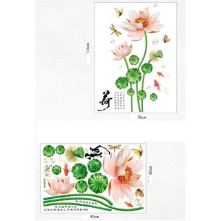 decal dán tường hoa sen