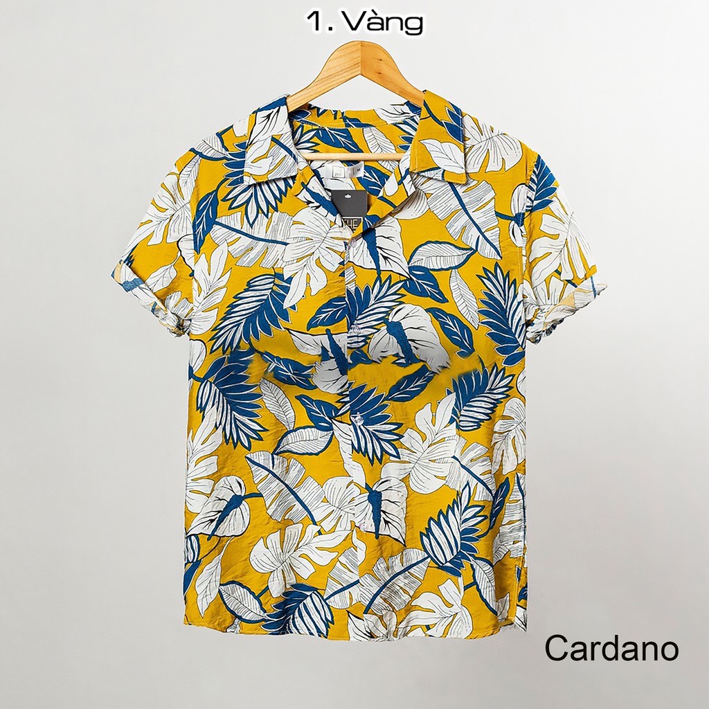 [Mã FAMAYMA2 giảm 10K đơn 50K] Áo đũi sơ mi Áo nhóm đi biển LINEN Áo có cổ họa tiết hoa lá Cardano | BigBuy360 - bigbuy360.vn