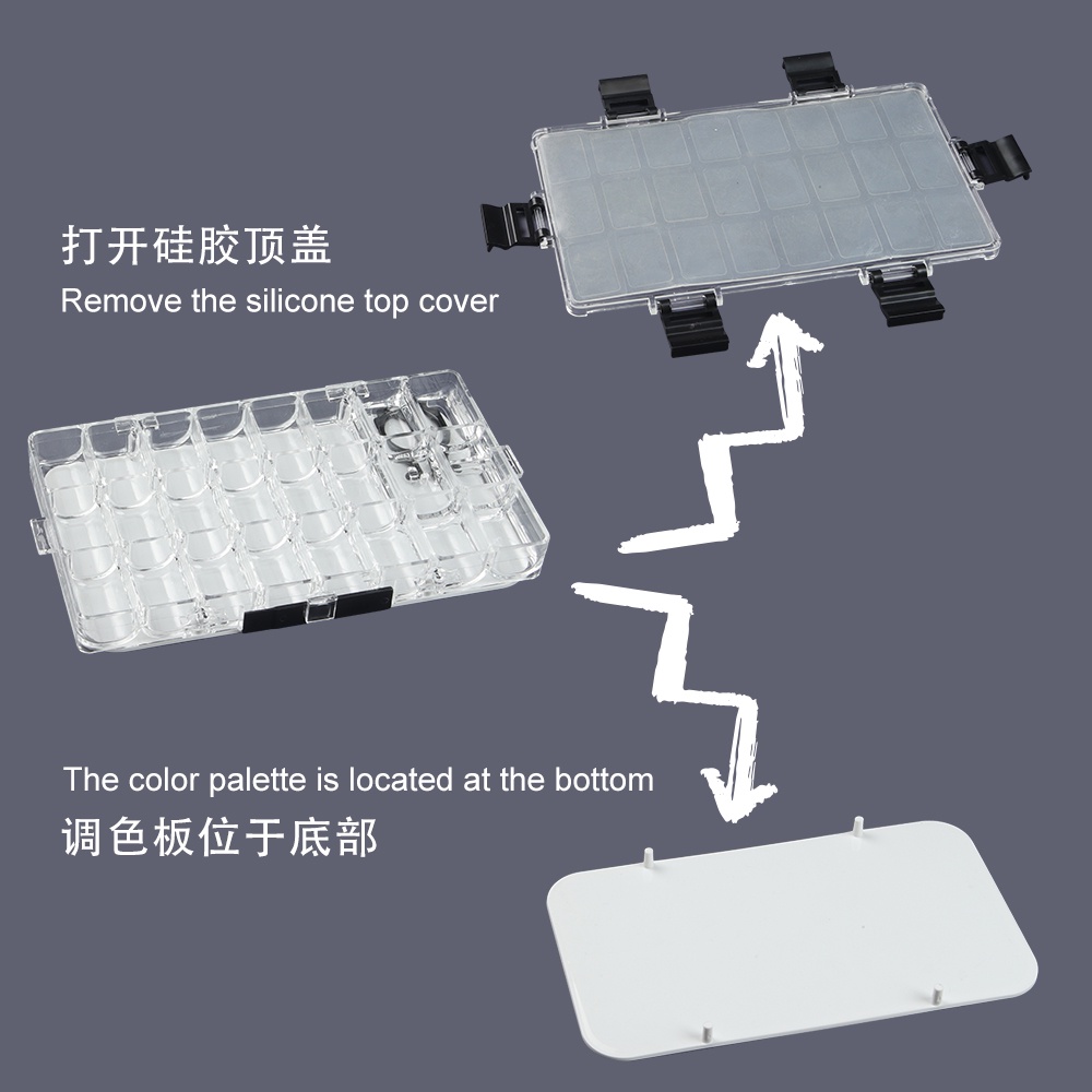 Hộp 24 Ô Chữ U 13ml Dùng Đựng Màu Nước / Sơn Dầu Acrylic