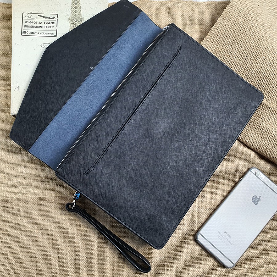 [Da Thật 100%] Ví Clutch Nam Cầm Tay Da Saffiano - Túi Công Sở Nam Cao Cấp - Bảo Hành 3 Năm | BigBuy360 - bigbuy360.vn