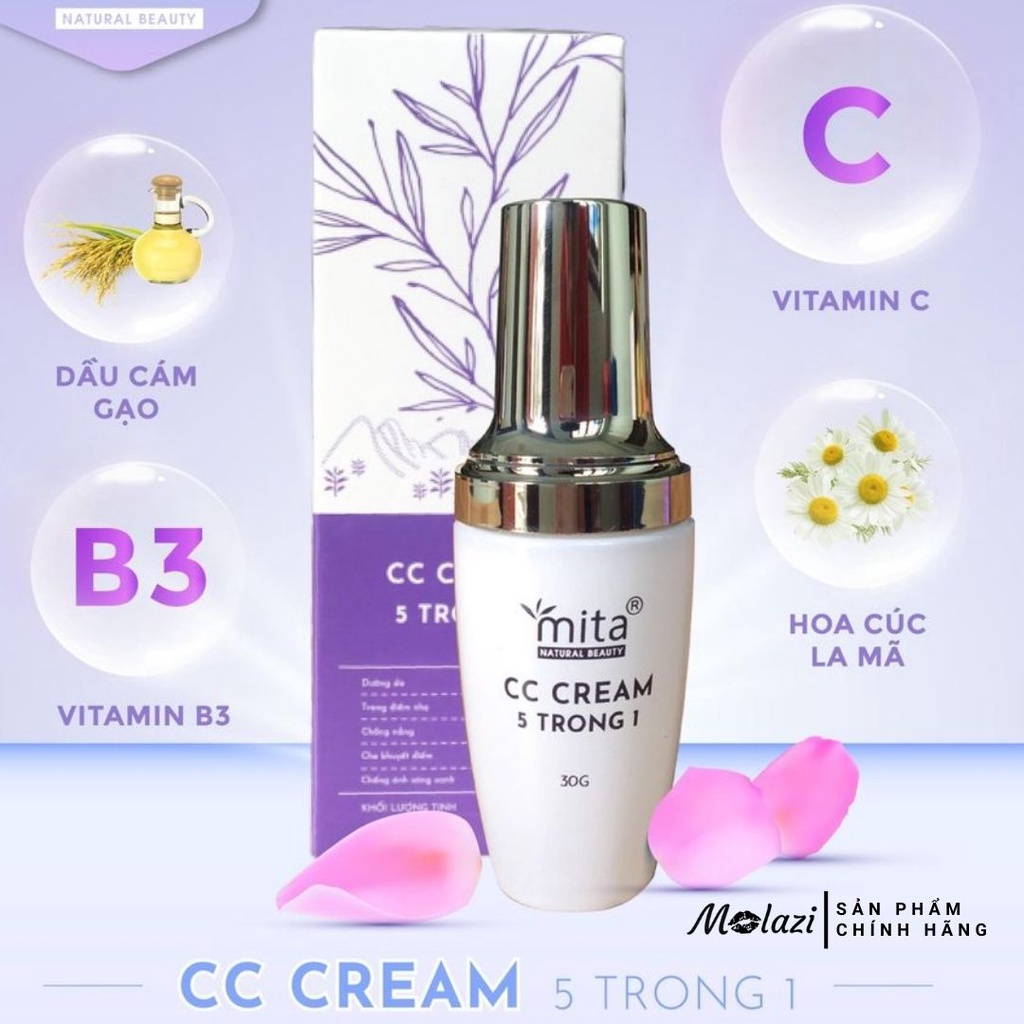 Kem nền che khuyết điểm trắng da kiềm dầu chống nắng lâu trôi dưỡng ẩm cc cream 30ml molazi. | BigBuy360 - bigbuy360.vn