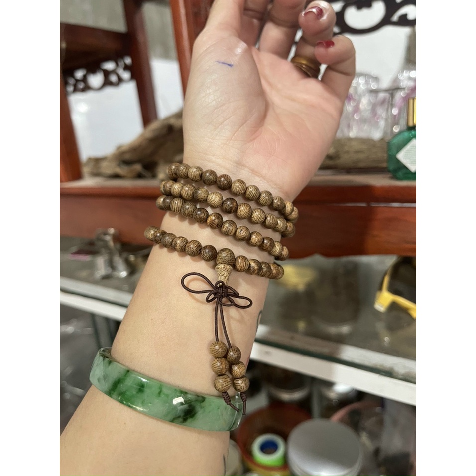 Vòng Trầm Hương Tự Nhiên - Tốc Rừng Nha Trang - Chuỗi Tràng 108 Hạt