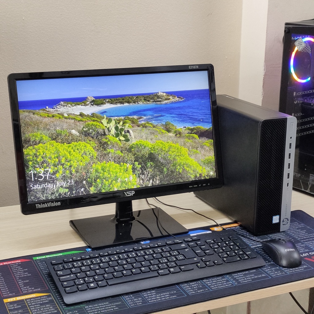 Full bộ PC văn phòng - Máy tính đồng bộ HP ProDesk 600 G3 SFF like new - màn 21" VSP FHD mới - phím chuột new box