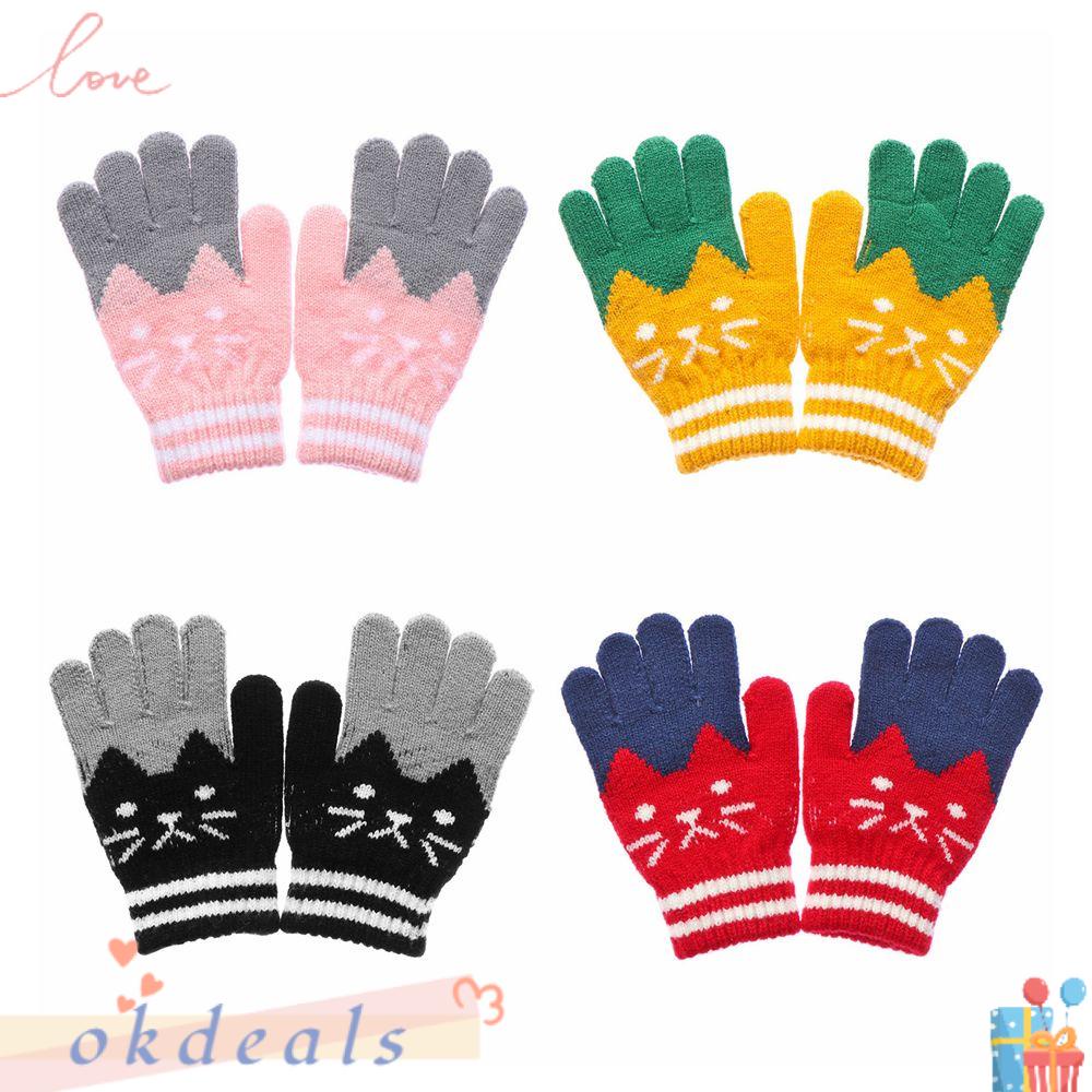 Găng Tay Dày Giữ Ấm Mùa Đông Dễ Thương Cho Bé 4-10 Tuổi