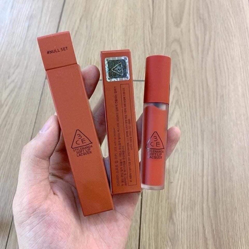 Son 3CE Kem Soft Lip Lacquer Màu NULL SET - Đỏ Gạch