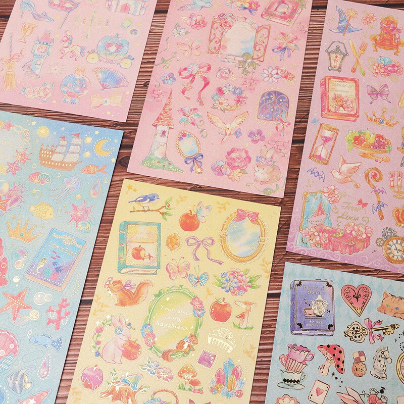 Sticker cổ tích nhũ kim dễ thương (SN03)