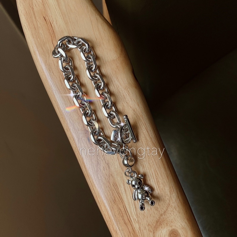 Vòng tay gấu teddy khoá OT ko đen ko rỉ