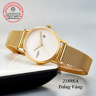 Đồng hồ nữ ♥️FREESHIP♥️ Model Sunrise 2189SA dây nhuyễn thời trang kính Sapphire chống xước - Fullbox