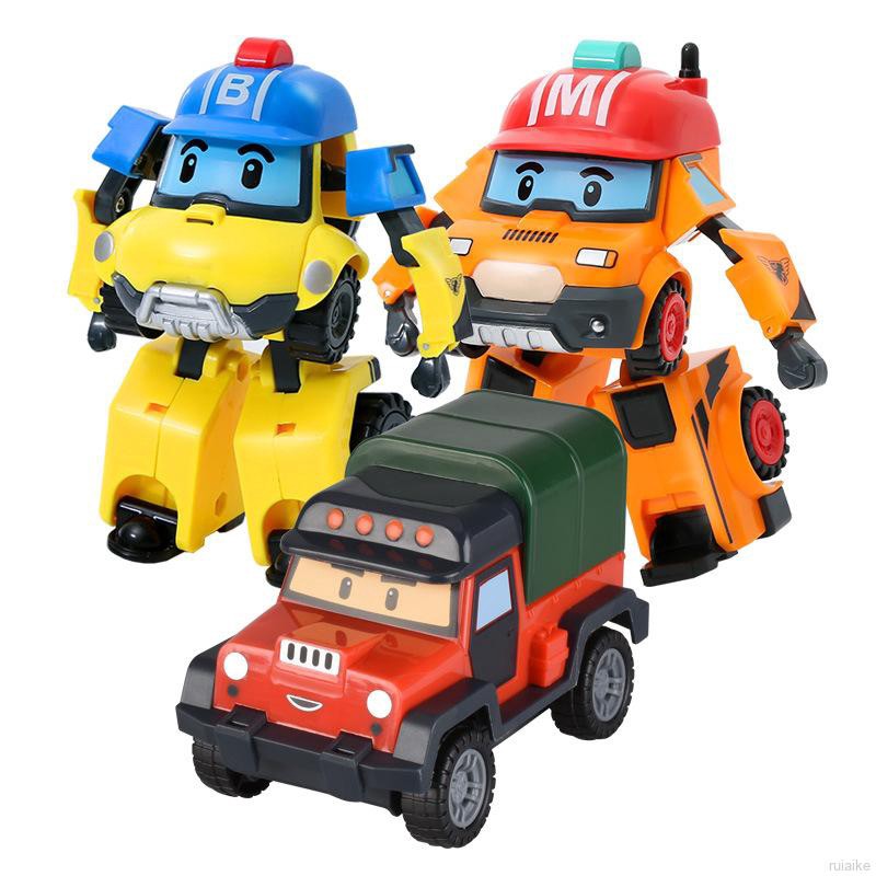 🍭 ruiaike 🍭 Transform Robot Car Toys Building Blocks Model Collection Deformation Doll Cartoon Kids Gifts