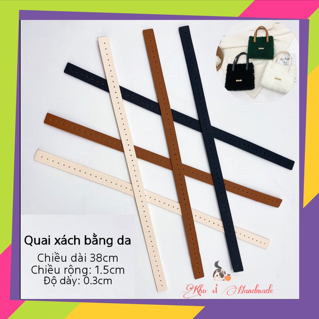 Quai túi xách bằng da PU 38*1.5cm (1 cặp)