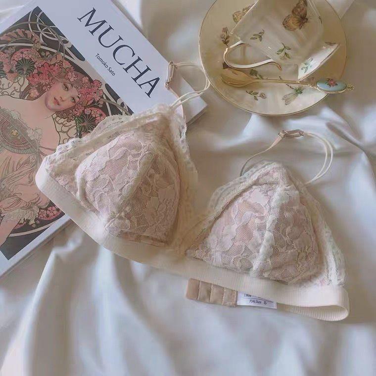 Bộ đồ lót không gọng siêu mỏng phối ren thiết kế quyến rũ cho nữ