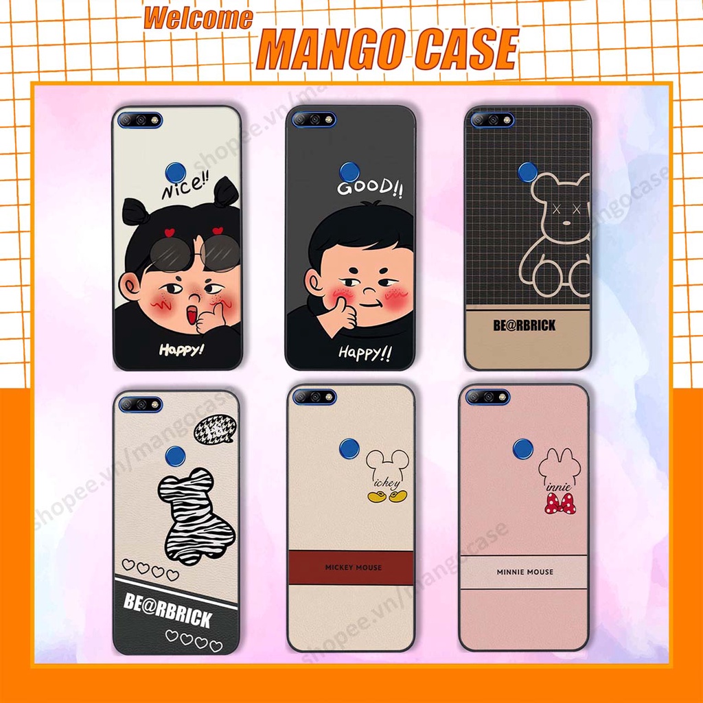 Ốp lưng Huawei Y7 Prime 2018 / Y7 Pro 2018 in hình happy nice, bé gấu đáng yêu