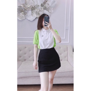 Áo polo phối sọc xanh