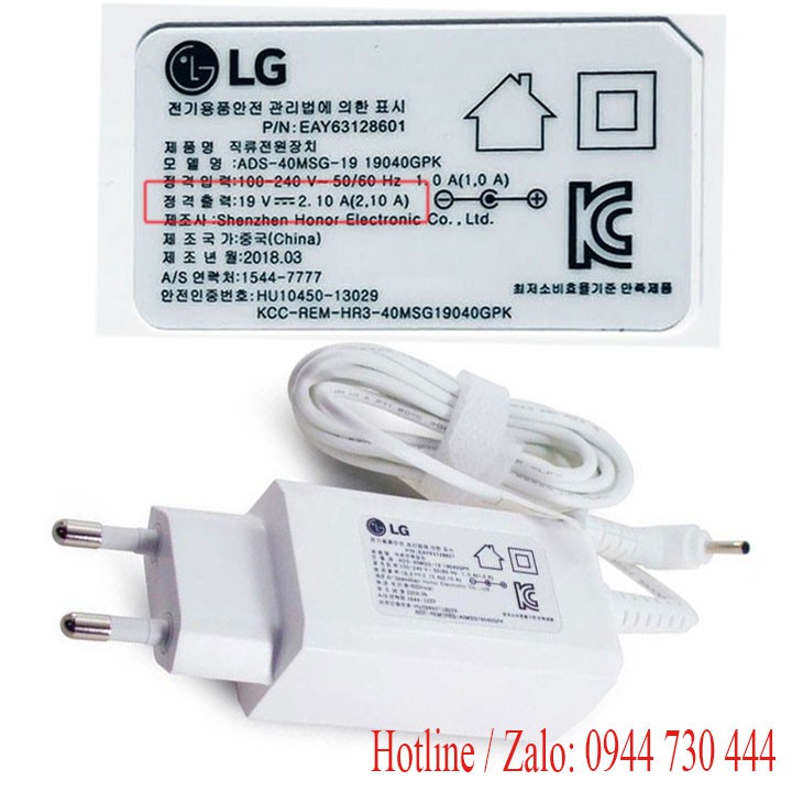 Sạc pin laptop 19v cho Lg gram 15Z960