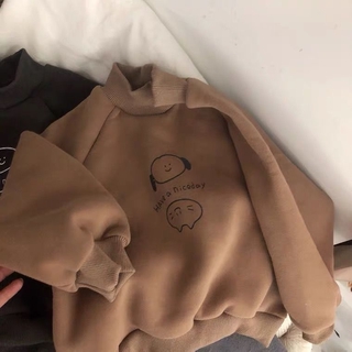 Áo Len Bằng Lông Cừu Dáng Rộng Phong Cách Thời Trang Hàn Quốc Sành Điệu Cho Bé