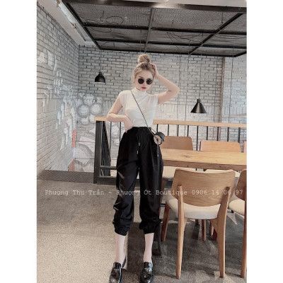 Quần baggy vải bo gấu cạp rút 808