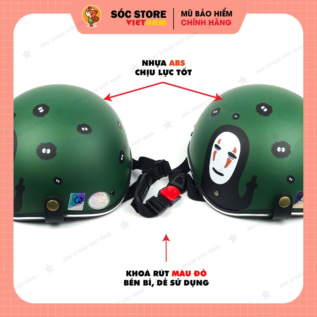 Mũ bảo hiểm nửa đầu 1 2 kính phi công Sóc Store, nón bảo hiểm 1 2 kèm kính UV freesize