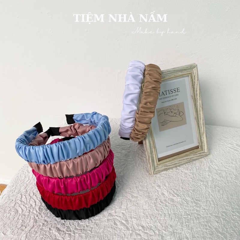 BỜM / CÀI TÓC NHÚN TRƠN BASIC CAO CẤP NHIỀU MÀU - [ Nhà Nấm handmade ]