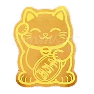 Mèo vàng thần tài, chiêu tài chiêu lộc, miếng dán decal mạ vàng dán lưng điện thoại, ví tiền,.