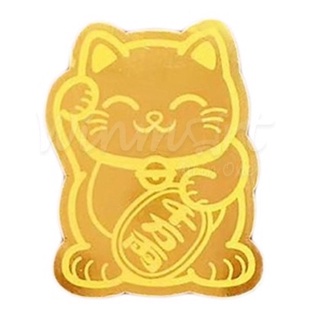 Mèo vàng thần tài, chiêu tài chiêu lộc, miếng dán decal mạ vàng dán lưng điện thoại, ví tiền,.