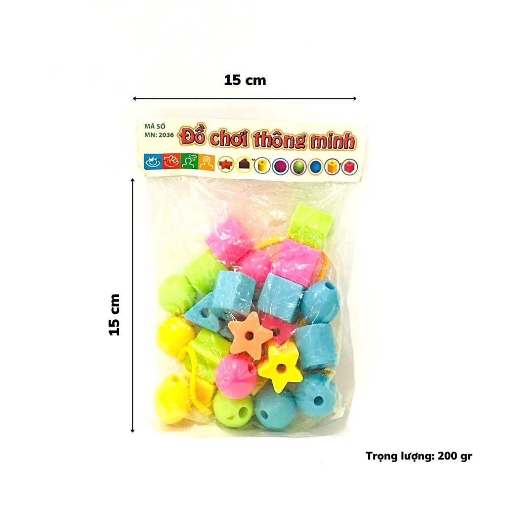 [Hàng Việt Nam] Đồ Chơi Luồn Dây Xâu Hạt Nhựa Thông Minh Rèn Luyện Vận Động Tinh Cho Bé