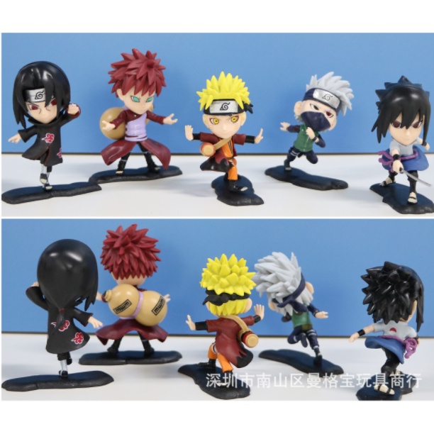 Mô Hình Naruto ChiBi, Bộ 5 Mô Hình Naruto, Kakashi, Itachi, Garaa, Sasuke Siêu Đẹp Cao 8,5 cm - Tượng Figure