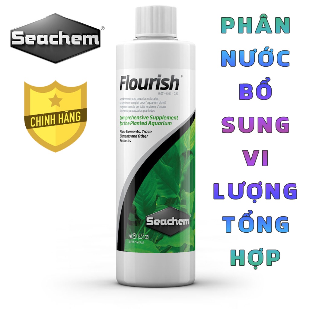 Phân nước Seachem - Flourish bổ sung vi lượng tổng hợp cho cây thủy sinh trong hồ cá - Chai 100/250/500 ml