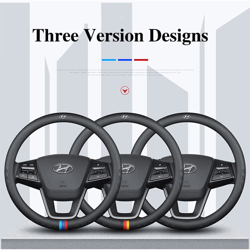 Vỏ Bọc Vô Lăng Xe Hơi Bằng Da Siêu Mỏng Thoáng Khí Cho Hyundai Accent ix25 ix35 i10 Elantra Grand Starex SantaFe Sonata Tucson LAFESTA MISTRA
